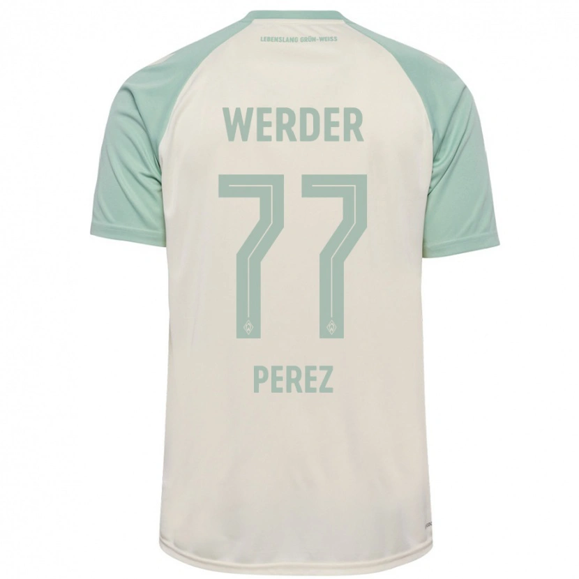 Danxen Heren Catalina Pérez #77 Off-White Lichtgroen Uitshirt Uittenue 2024/25 T-Shirt