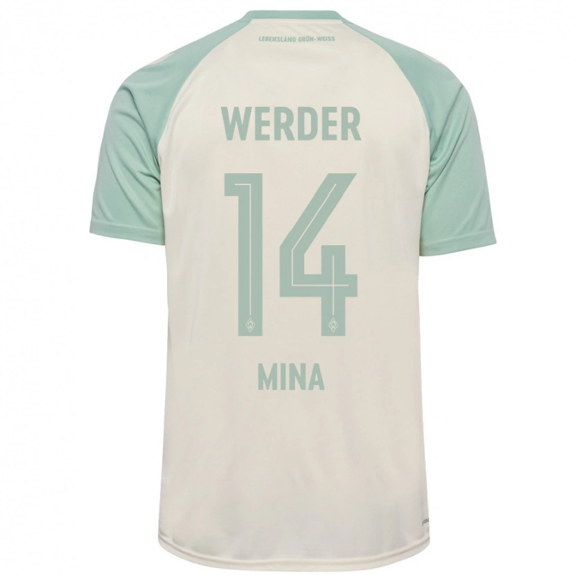Danxen Heren Johan Mina #14 Off-White Lichtgroen Uitshirt Uittenue 2024/25 T-Shirt