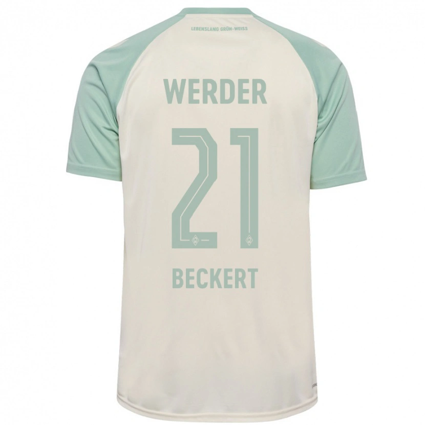 Danxen Heren Jonathan Beckert #21 Off-White Lichtgroen Uitshirt Uittenue 2024/25 T-Shirt