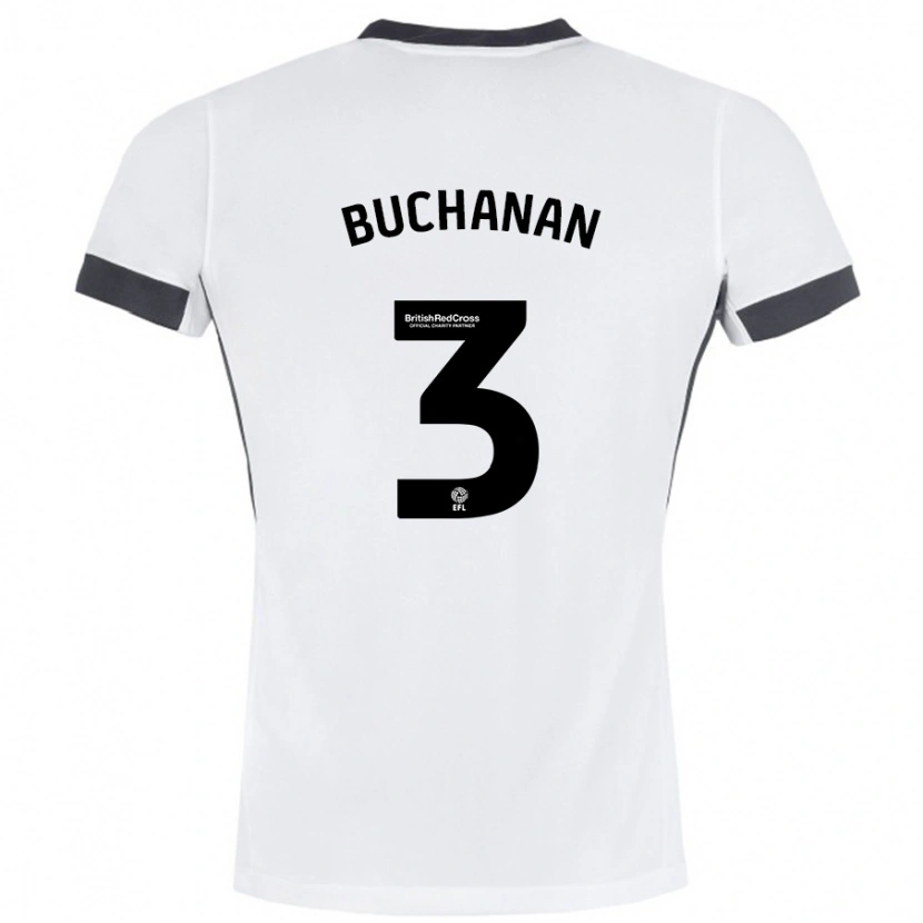 Danxen Heren Lee Buchanan #3 Wit Zwart Uitshirt Uittenue 2024/25 T-Shirt