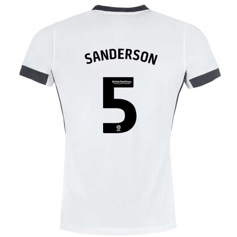 Danxen Heren Dion Sanderson #5 Wit Zwart Uitshirt Uittenue 2024/25 T-Shirt