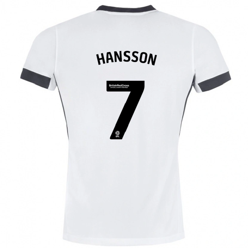 Danxen Heren Emil Hansson #7 Wit Zwart Uitshirt Uittenue 2024/25 T-Shirt