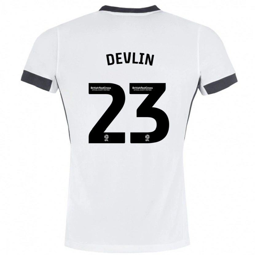 Danxen Heren Charlie Devlin #23 Wit Zwart Uitshirt Uittenue 2024/25 T-Shirt