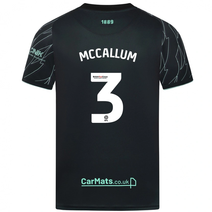 Danxen Heren Sam Mccallum #3 Zwart Groen Uitshirt Uittenue 2024/25 T-Shirt