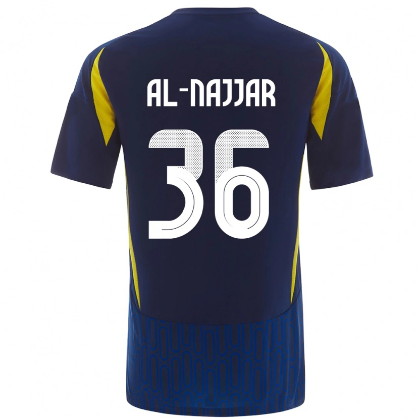 Danxen Heren Raghed Al-Najjar #36 Blauw Geel Uitshirt Uittenue 2024/25 T-Shirt