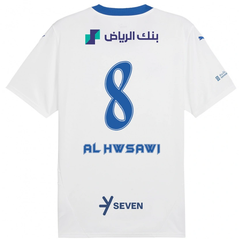 Danxen Heren Al Bandari Al-Hwsawi #8 Wit Blauw Uitshirt Uittenue 2024/25 T-Shirt