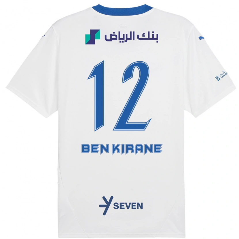 Danxen Heren Mariam Ben Kirane #12 Wit Blauw Uitshirt Uittenue 2024/25 T-Shirt
