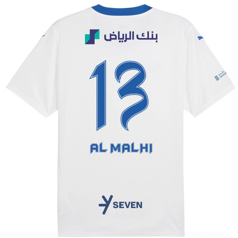Danxen Heren Al Muhra Al-Malhi #13 Wit Blauw Uitshirt Uittenue 2024/25 T-Shirt