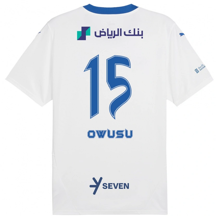 Danxen Heren Mavis Owusu #15 Wit Blauw Uitshirt Uittenue 2024/25 T-Shirt
