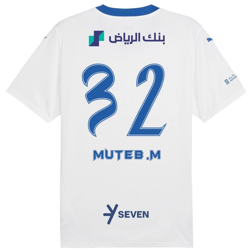 Danxen Heren Muteb Al-Mufarrij #32 Wit Blauw Uitshirt Uittenue 2024/25 T-Shirt