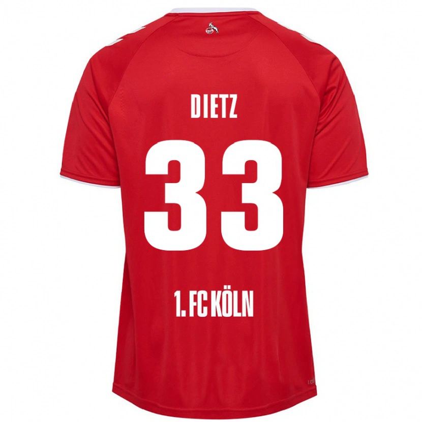 Danxen Heren Florian Dietz #33 Rood Wit Uitshirt Uittenue 2024/25 T-Shirt