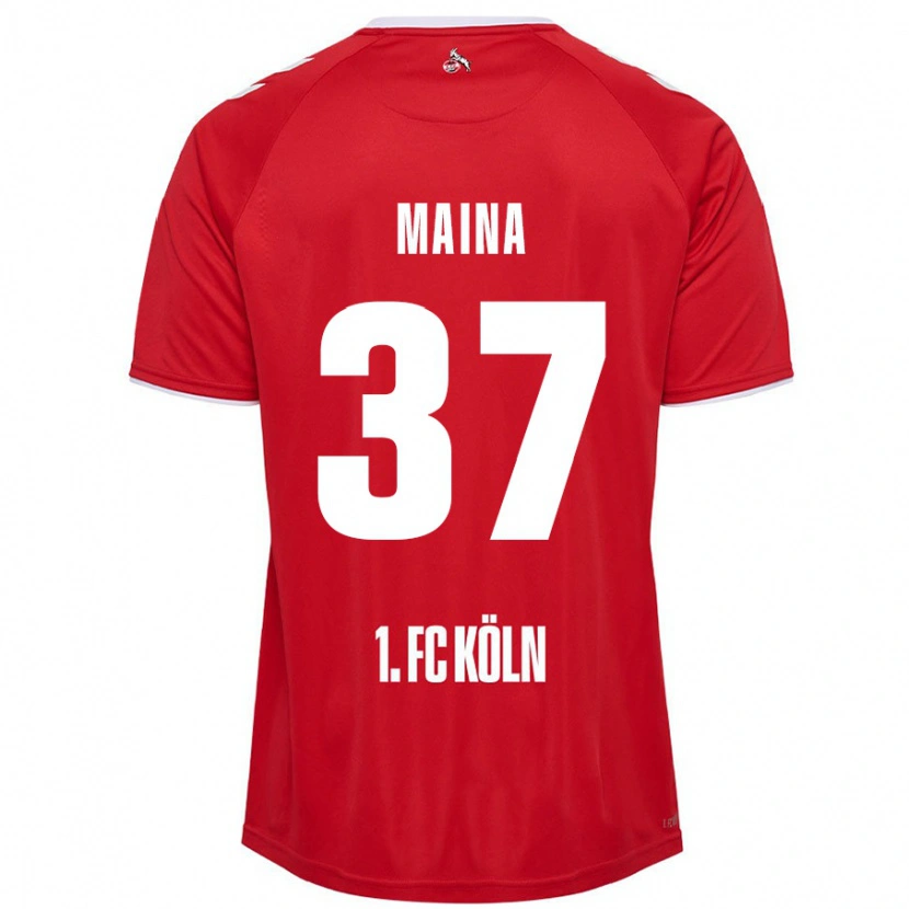 Danxen Heren Linton Maina #37 Rood Wit Uitshirt Uittenue 2024/25 T-Shirt