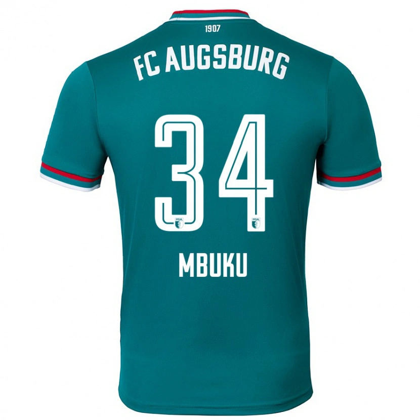 Danxen Heren Nathanaël Mbuku #34 Donkergroen Uitshirt Uittenue 2024/25 T-Shirt