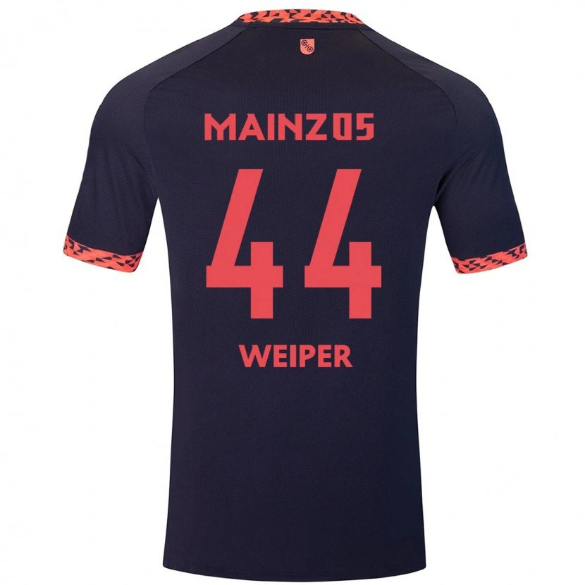 Danxen Heren Nelson Weiper #44 Blauw Koraalrood Uitshirt Uittenue 2024/25 T-Shirt