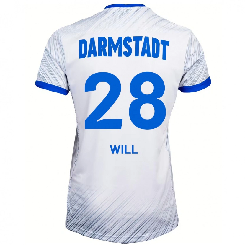 Danxen Heren Paul Will #28 Wit Blauw Uitshirt Uittenue 2024/25 T-Shirt