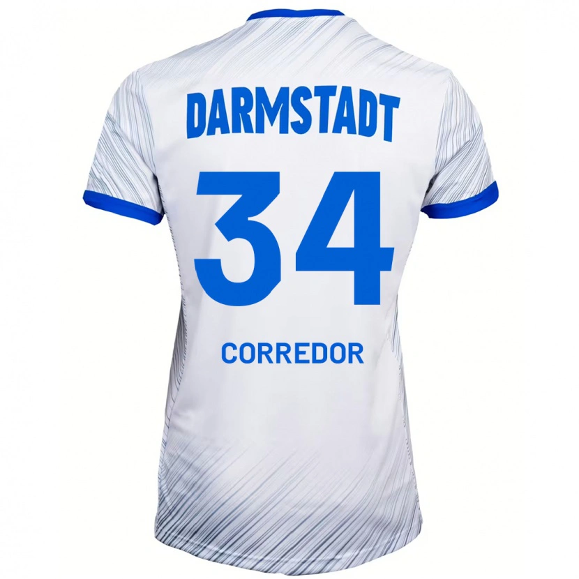 Danxen Heren Killian Corredor #34 Wit Blauw Uitshirt Uittenue 2024/25 T-Shirt
