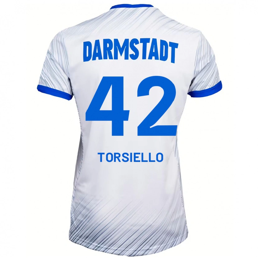 Danxen Heren Fabio Torsiello #42 Wit Blauw Uitshirt Uittenue 2024/25 T-Shirt