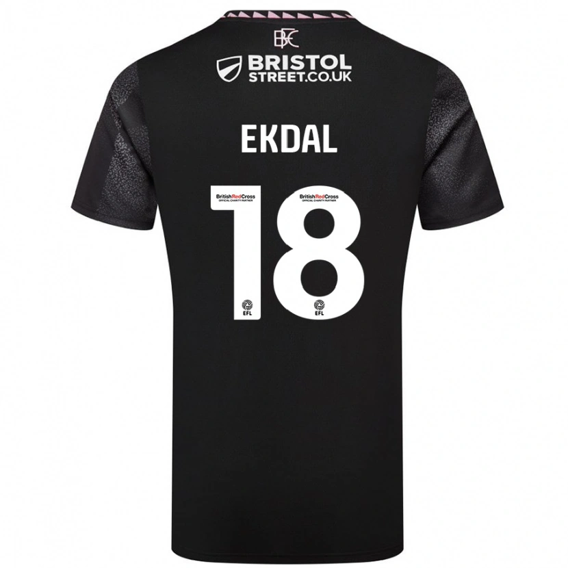 Danxen Heren Hjalmar Ekdal #18 Zwart Uitshirt Uittenue 2024/25 T-Shirt