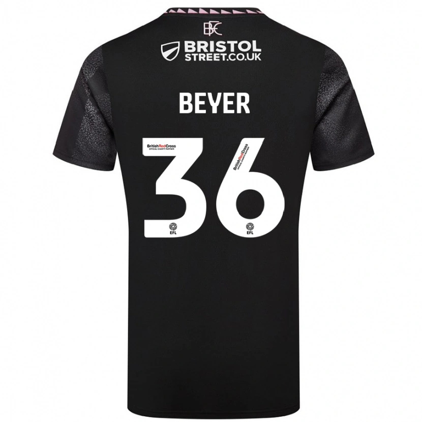 Danxen Heren Jordan Beyer #36 Zwart Uitshirt Uittenue 2024/25 T-Shirt