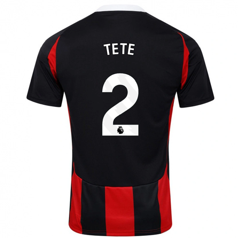 Danxen Heren Kenny Tete #2 Zwart Rood Uitshirt Uittenue 2024/25 T-Shirt