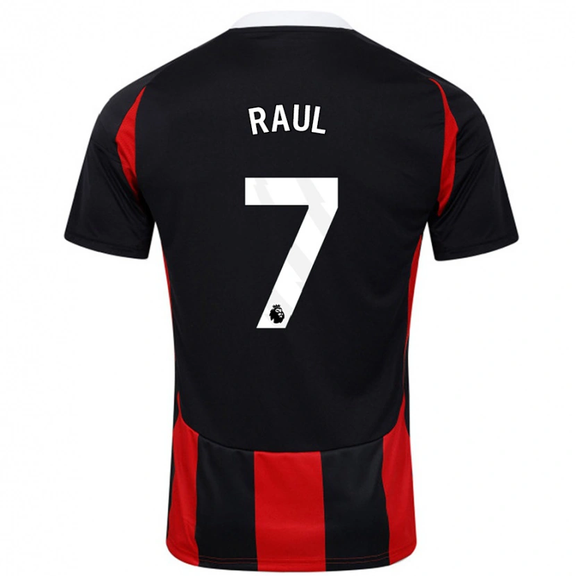 Danxen Heren Raúl Jiménez #7 Zwart Rood Uitshirt Uittenue 2024/25 T-Shirt