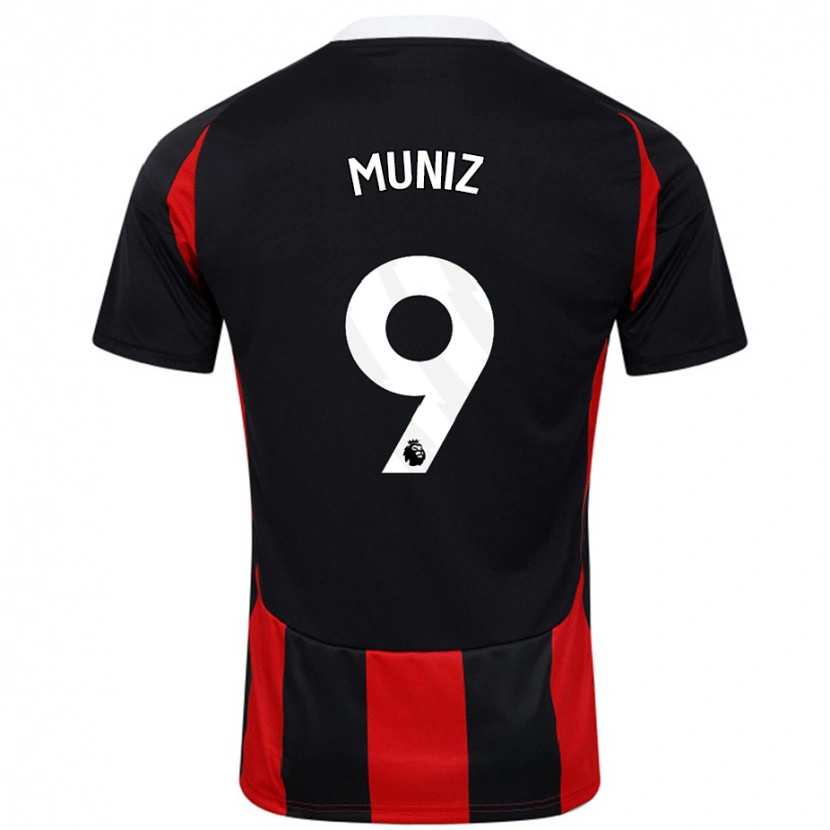 Danxen Heren Rodrigo Muniz #9 Zwart Rood Uitshirt Uittenue 2024/25 T-Shirt
