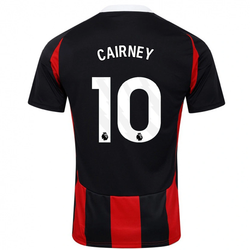 Danxen Heren Tom Cairney #10 Zwart Rood Uitshirt Uittenue 2024/25 T-Shirt