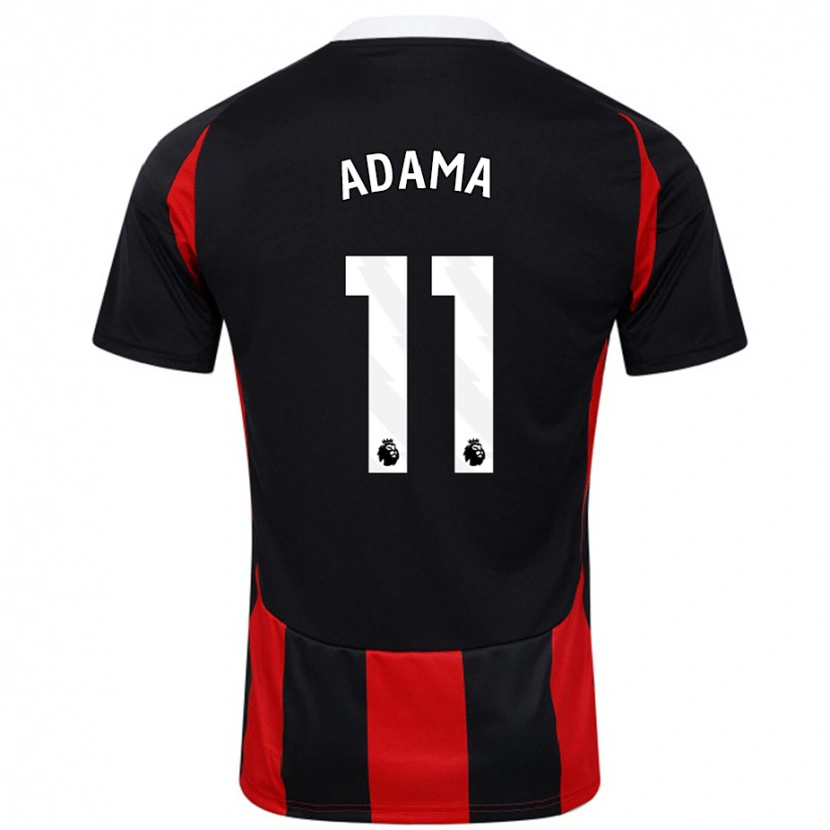 Danxen Heren Adama Traoré #11 Zwart Rood Uitshirt Uittenue 2024/25 T-Shirt