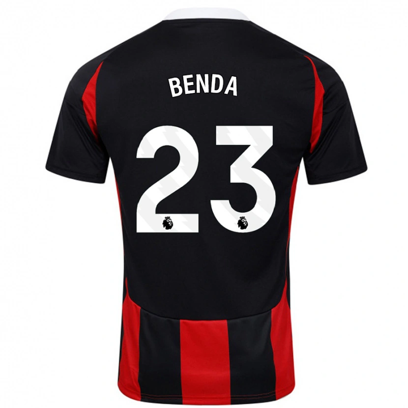 Danxen Heren Steven Benda #23 Zwart Rood Uitshirt Uittenue 2024/25 T-Shirt