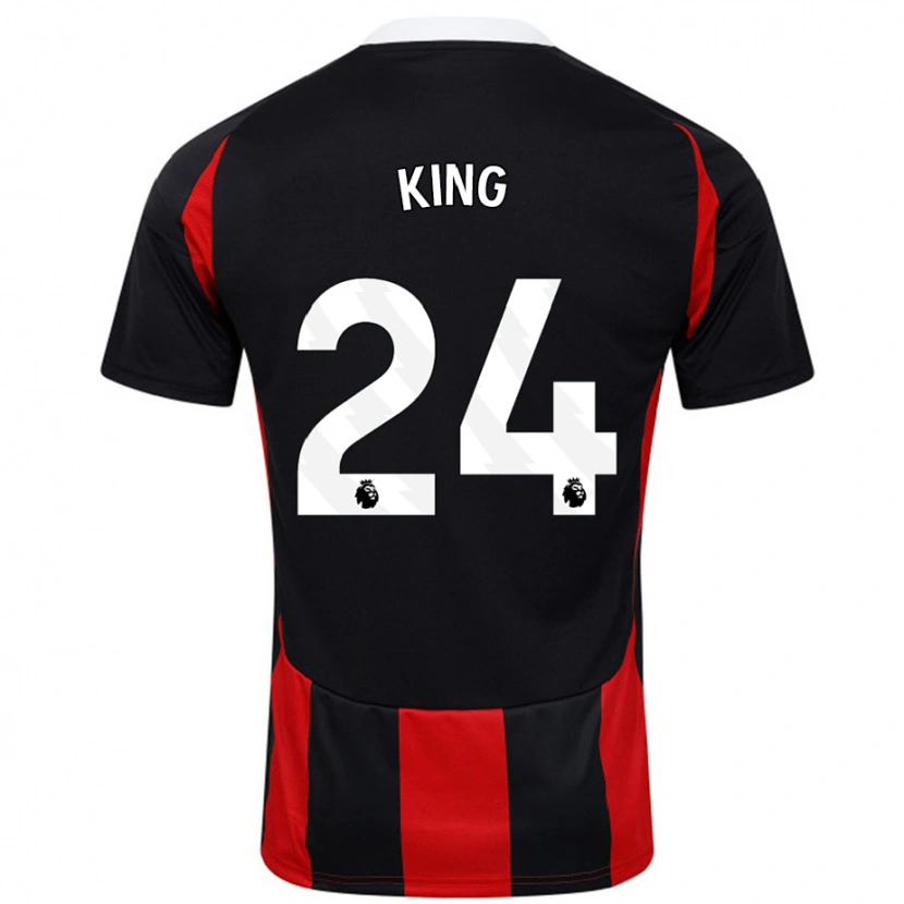 Danxen Heren Joshua King #24 Zwart Rood Uitshirt Uittenue 2024/25 T-Shirt