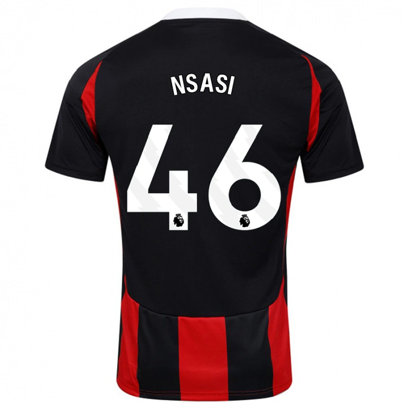 Danxen Heren Eddie Nsasi #46 Zwart Rood Uitshirt Uittenue 2024/25 T-Shirt