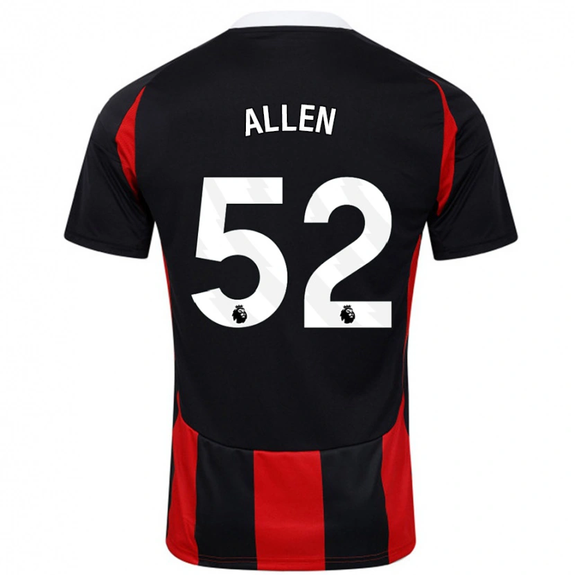 Danxen Heren Michael Allen #52 Zwart Rood Uitshirt Uittenue 2024/25 T-Shirt
