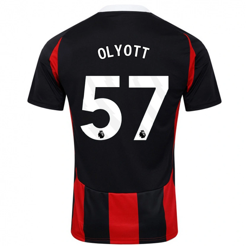 Danxen Heren Tom Olyott #57 Zwart Rood Uitshirt Uittenue 2024/25 T-Shirt