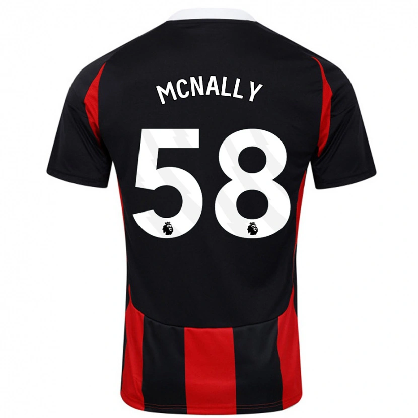 Danxen Heren Alfie Mcnally #58 Zwart Rood Uitshirt Uittenue 2024/25 T-Shirt