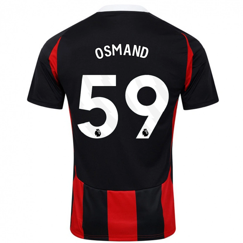 Danxen Heren Callum Osmand #59 Zwart Rood Uitshirt Uittenue 2024/25 T-Shirt
