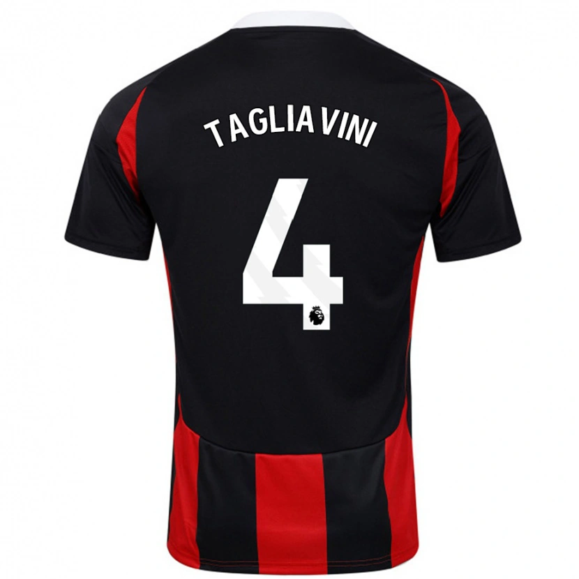 Danxen Heren Ella Tagliavini #4 Zwart Rood Uitshirt Uittenue 2024/25 T-Shirt