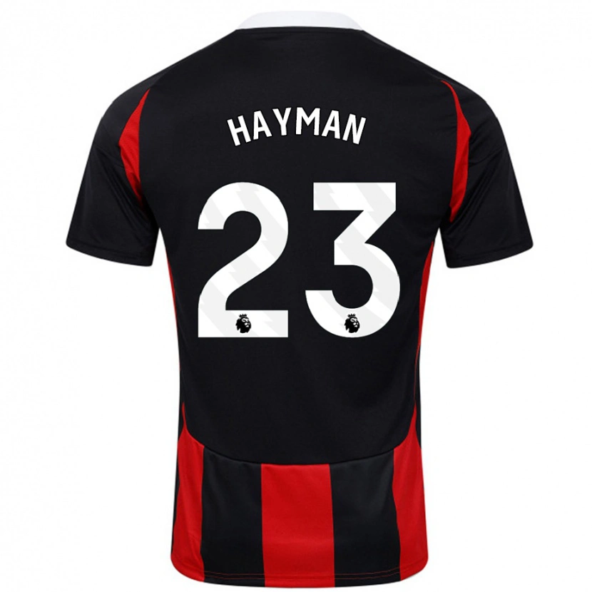 Danxen Heren Alex Hayman #23 Zwart Rood Uitshirt Uittenue 2024/25 T-Shirt