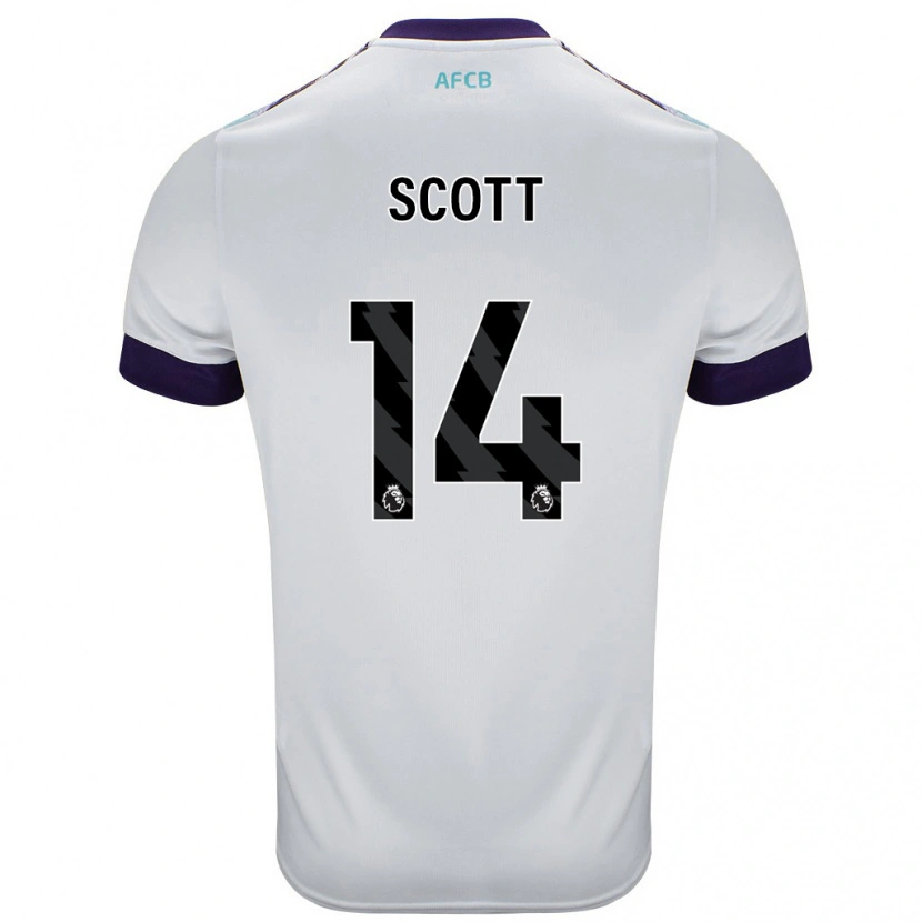 Danxen Heren Alex Scott #14 Wit Groen Paars Uitshirt Uittenue 2024/25 T-Shirt