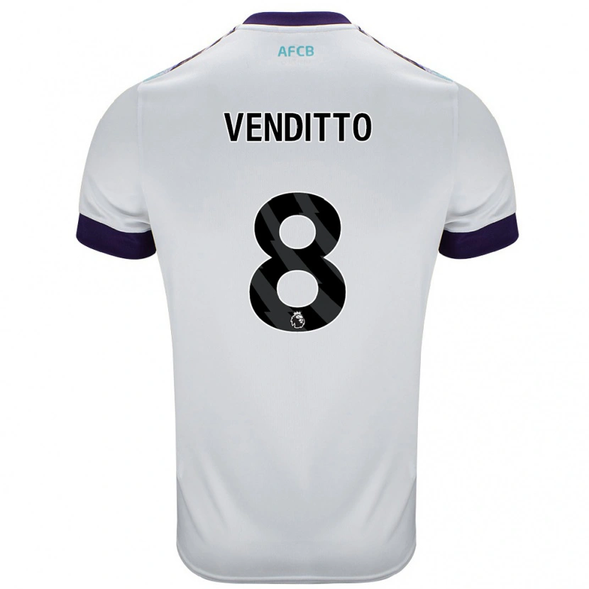 Danxen Heren Olivia Venditto #8 Wit Groen Paars Uitshirt Uittenue 2024/25 T-Shirt