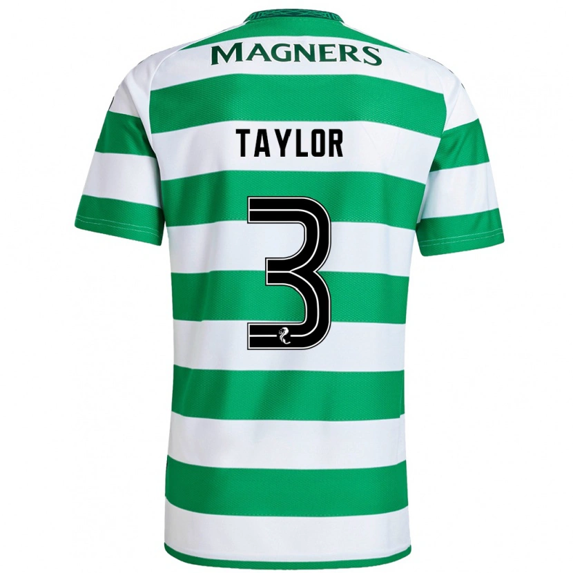 Danxen Dames Greg Taylor #3 Groen Wit Thuisshirt Thuistenue 2024/25 T-Shirt