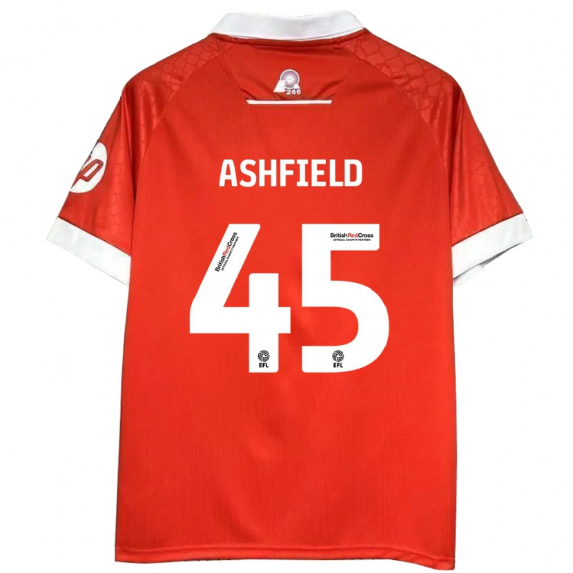 Danxen Dames Harry Ashfield #45 Rood Wit Thuisshirt Thuistenue 2024/25 T-Shirt