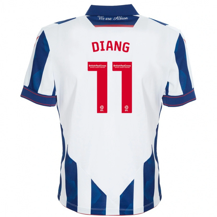 Danxen Dames Grady Diangana #11 Wit Donkerblauw Thuisshirt Thuistenue 2024/25 T-Shirt