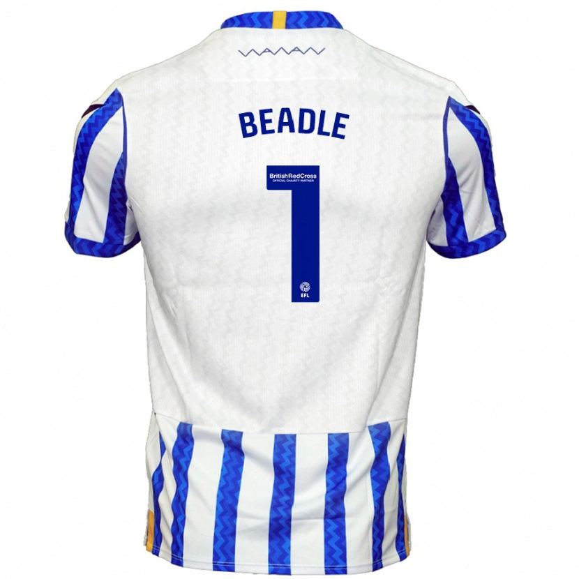 Danxen Dames James Beadle #1 Blauw Wit Thuisshirt Thuistenue 2024/25 T-Shirt