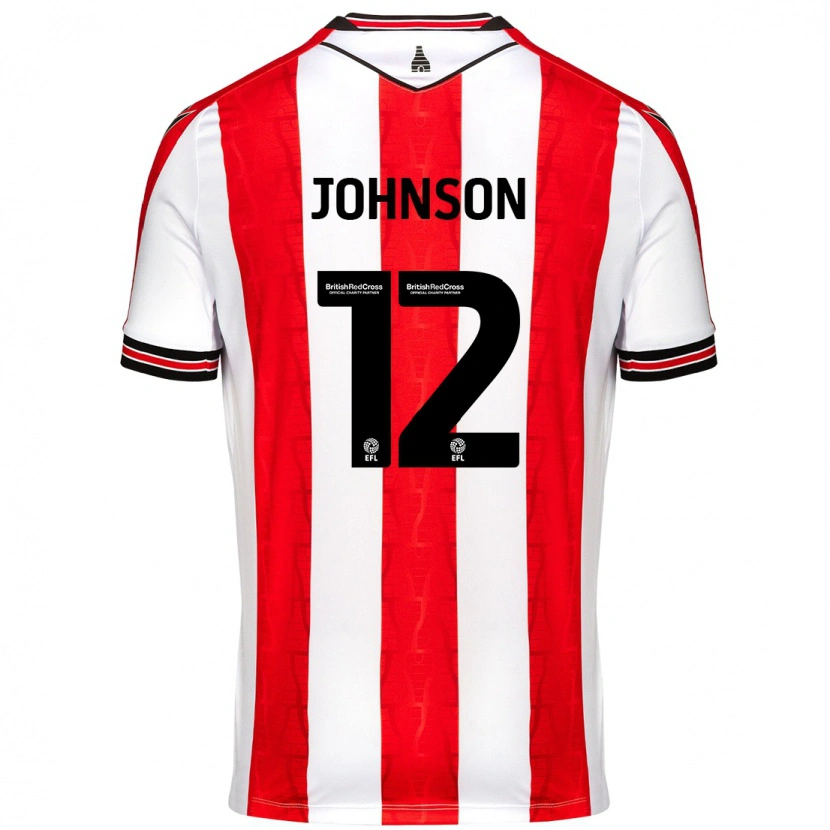 Danxen Dames Daniel Johnson #12 Rood Wit Thuisshirt Thuistenue 2024/25 T-Shirt