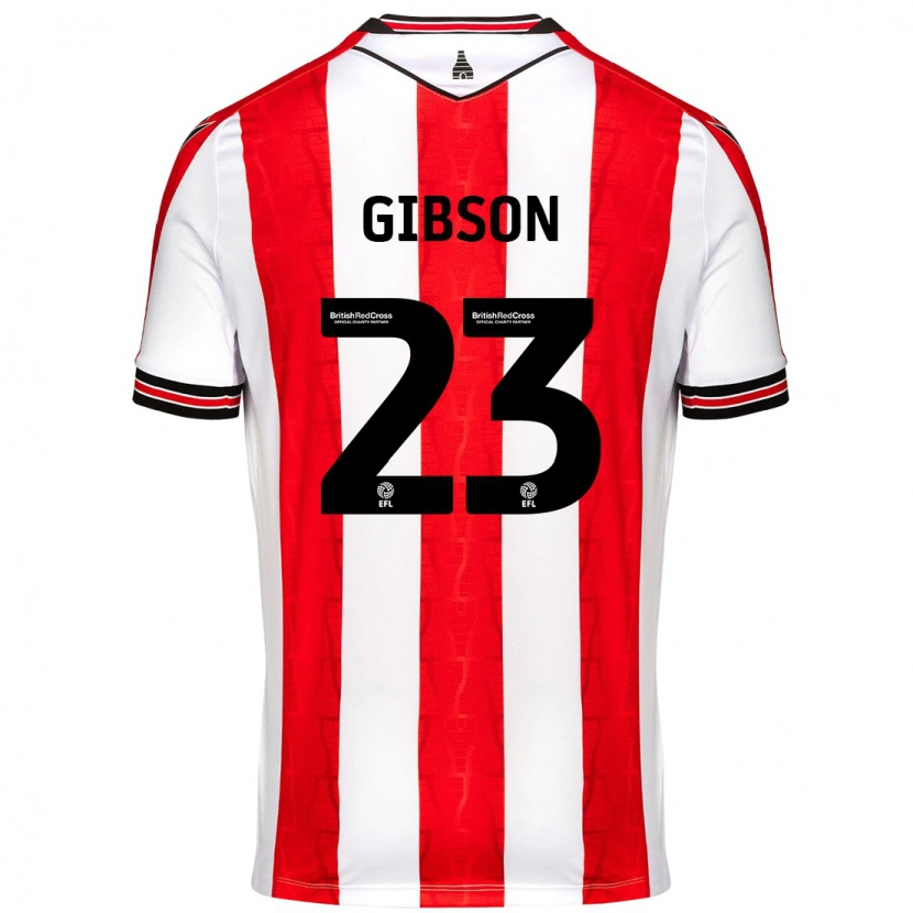 Danxen Dames Ben Gibson #23 Rood Wit Thuisshirt Thuistenue 2024/25 T-Shirt