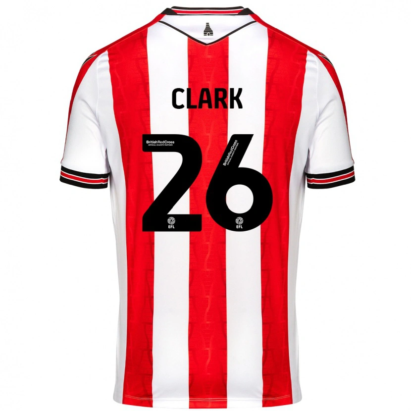Danxen Dames Ciaran Clark #26 Rood Wit Thuisshirt Thuistenue 2024/25 T-Shirt