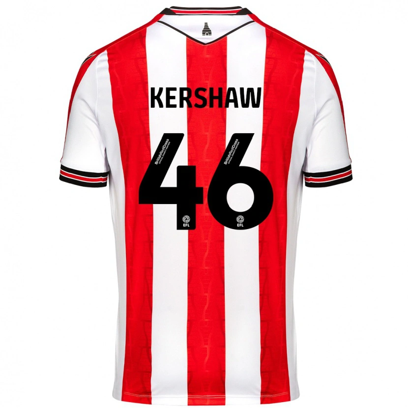 Danxen Dames Ben Kershaw #46 Rood Wit Thuisshirt Thuistenue 2024/25 T-Shirt