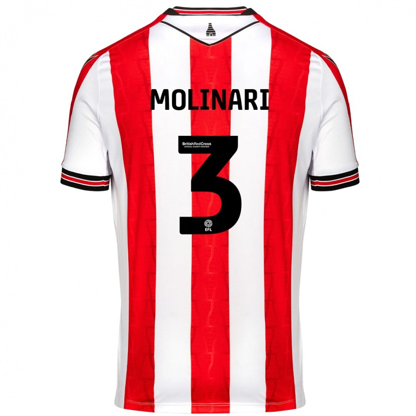 Danxen Dames Lucia Molinari #3 Rood Wit Thuisshirt Thuistenue 2024/25 T-Shirt