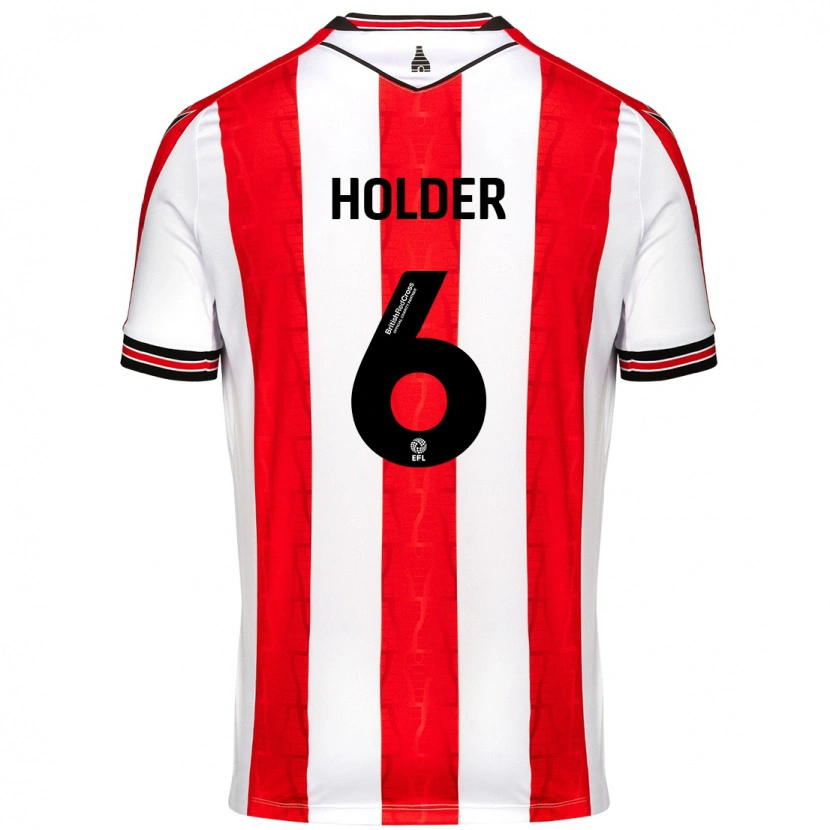 Danxen Dames Molly Holder #6 Rood Wit Thuisshirt Thuistenue 2024/25 T-Shirt