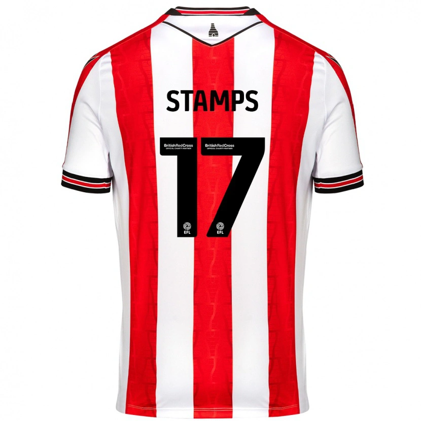 Danxen Dames Shannon Stamps #17 Rood Wit Thuisshirt Thuistenue 2024/25 T-Shirt